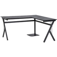 HOMCOM Computertisch Eckschreibtisch L-förmig 155x130x76cm schwarz, Winkelschreibtisch für Arbeitszimmer & Home Office Aosom.de