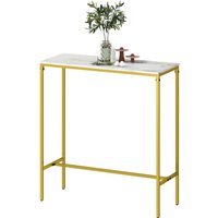 HOMCOM Bartisch Stehtisch Küchentisch rechteckig mit Marmordekor und Stahlrahmen, für Esszimmer und Küche, 100 x 40 x 107 cm, Gold Aosom