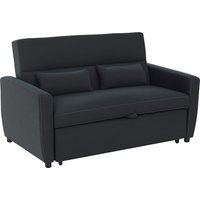 HOMCOM Schlafsofa Klappsofa 2-Sitzer mit Schlaffunktion verstellbarer Winkel Stoffsofa Schwarz 148 x 82 x 89 cm für Wohnzimmer Aosom.de
