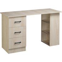HOMCOM Schreibtisch Computertisch Bürotisch Arbeitstisch Regal mit 3 Schubladen Regale Natur 120 x 49 x 72 cm Aosom