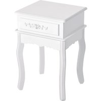 HOMCOM Moderner Nachttisch mit Schublade Nachttisch Schrank aus Holz Weiß, 40 x 35 x 60cm Aosom