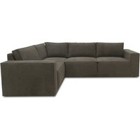 Ecksofa 101 017, Sofa, L-Form, Sofa, Couch, Polsterecke, Eckcouch, 277 x 197 x 84 cm (BxTxH), Schlamm Aosom