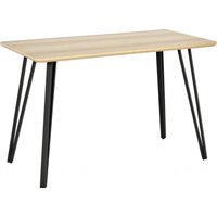 HOMCOM Esstisch mit Haarnadel-Design Küchentisch Esszimmertisch Vintage-Industriestil Stahl MDF Natur 120 x 60 x 75 cm Aosom