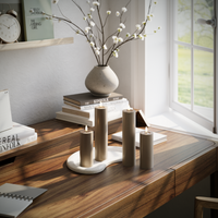 LED-Blockkerzen-Paket – Karamell – 2x 5 x 12,5 | 2x 5 x 20 cm