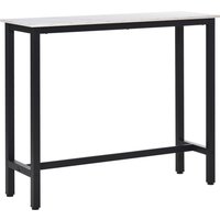 HOMCOM Bartisch Stehtisch mit Marmoroptik, Küchentisch mit verstellbare Füße für Wohnzimmer, Esszimmer, Stahl 120 x 40 x 100 cm Weiß+Schwarz Aosom