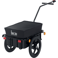 HOMCOM Fahrradanhänger Lastenanhänger für Fahrrad 40 kg Belastbarkeit Transportanhänger Handwagen Stahl Oxford-Gewebe Schwarz 144 x 59 x 80 cm Aosom
