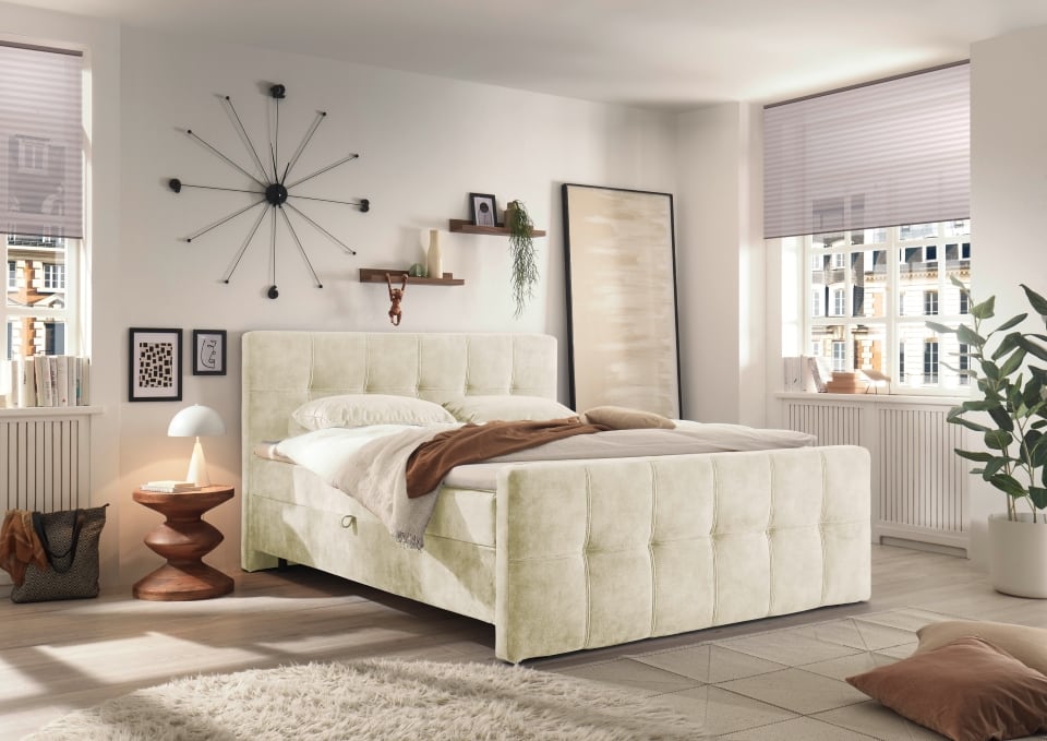 ED Exciting Design Boxbett Valetta 6 - Luxus-Mikrofaser, Tonnentaschenfederkern, HR-30 Topper, Bettkasten - H2 Härtegrad (bis 120 kg) in verschiedenen Farben erhältlich