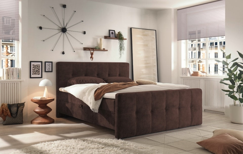 ED Exciting Design Boxbett Valetta 6 - Luxus-Mikrofaser, Tonnentaschenfederkern, HR-30 Topper, Bettkasten - H2 Härtegrad (bis 120 kg) in verschiedenen Farben erhältlich