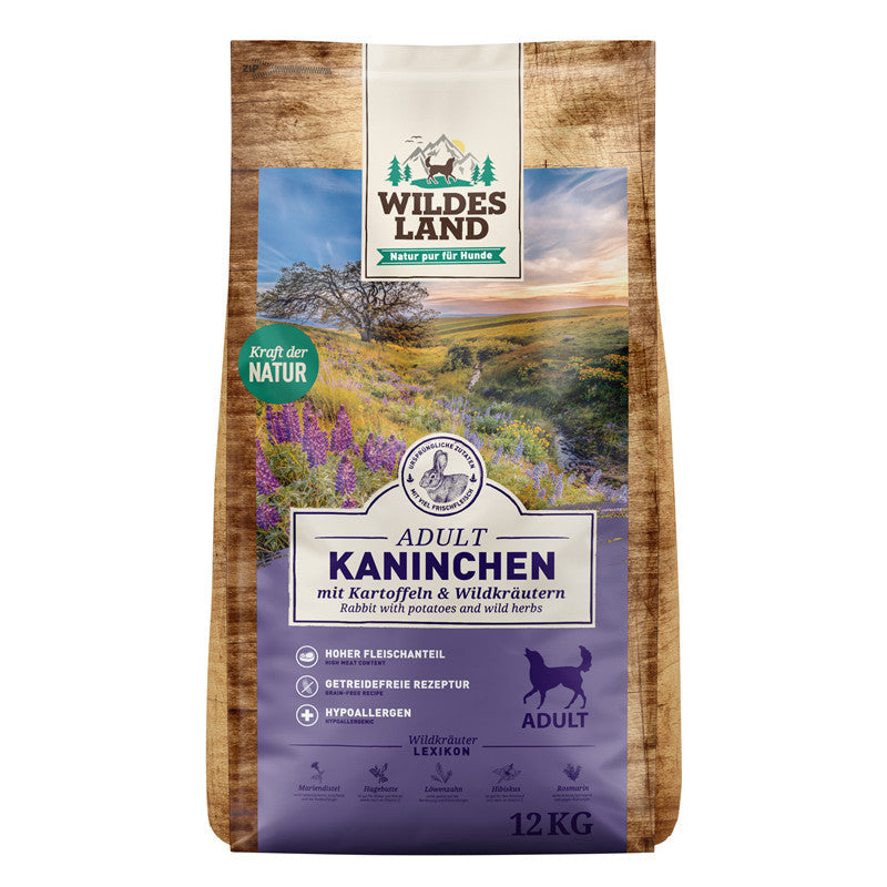 Wildes Land Kaninchen mit Kartoffeln