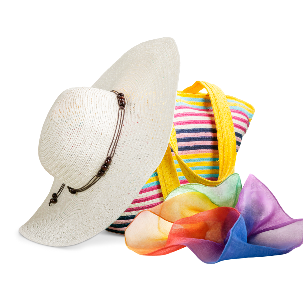 Hüte, Taschen & Tücher