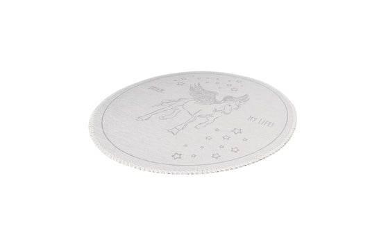 Teppich Bambini 200 Grau Ø 160cm RUND | Kinderteppich | Flachflor