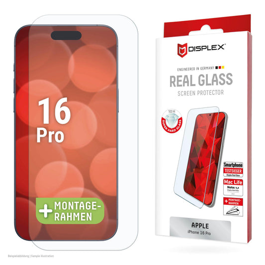 DISPLEX Panzerglas 2D/ Clear 10H für Apple iPhone 16 Pro