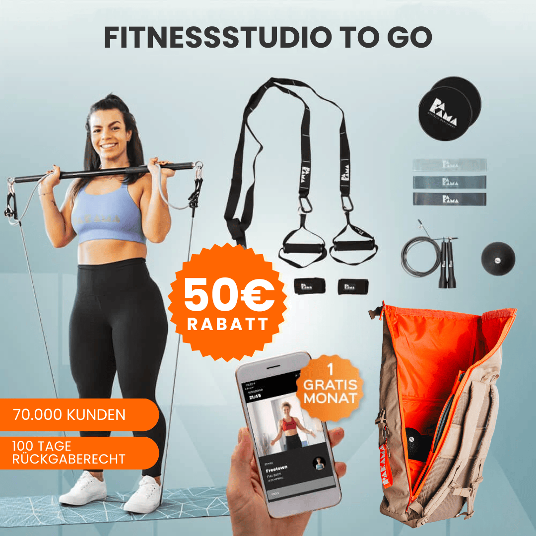 Fitnessstudio to Go (inkl. App) - Alle Tools + Bag / Earth Bag (beige)