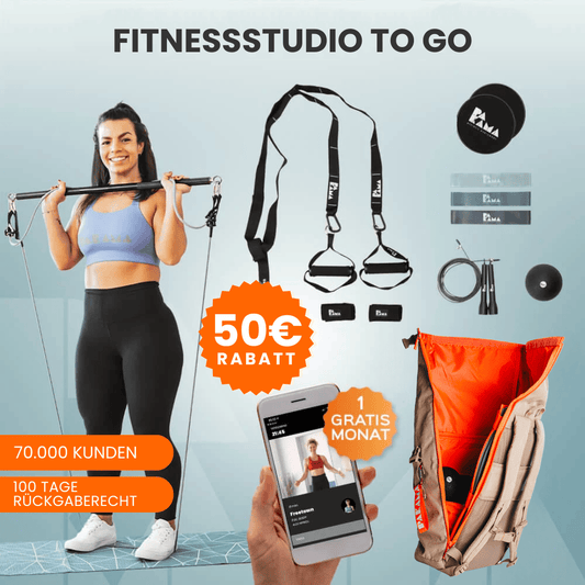 Mrs. Balance Fitnessstudio to Go (inkl. App) - Alle Tools + Earth Bag (beige) / BERLIN Black