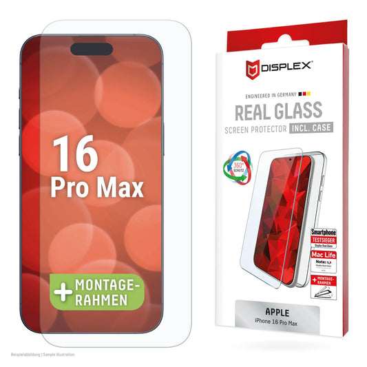 DISPLEX Panzerglas (10H) + Schutzhülle für Apple iPhone 16 Pro Max