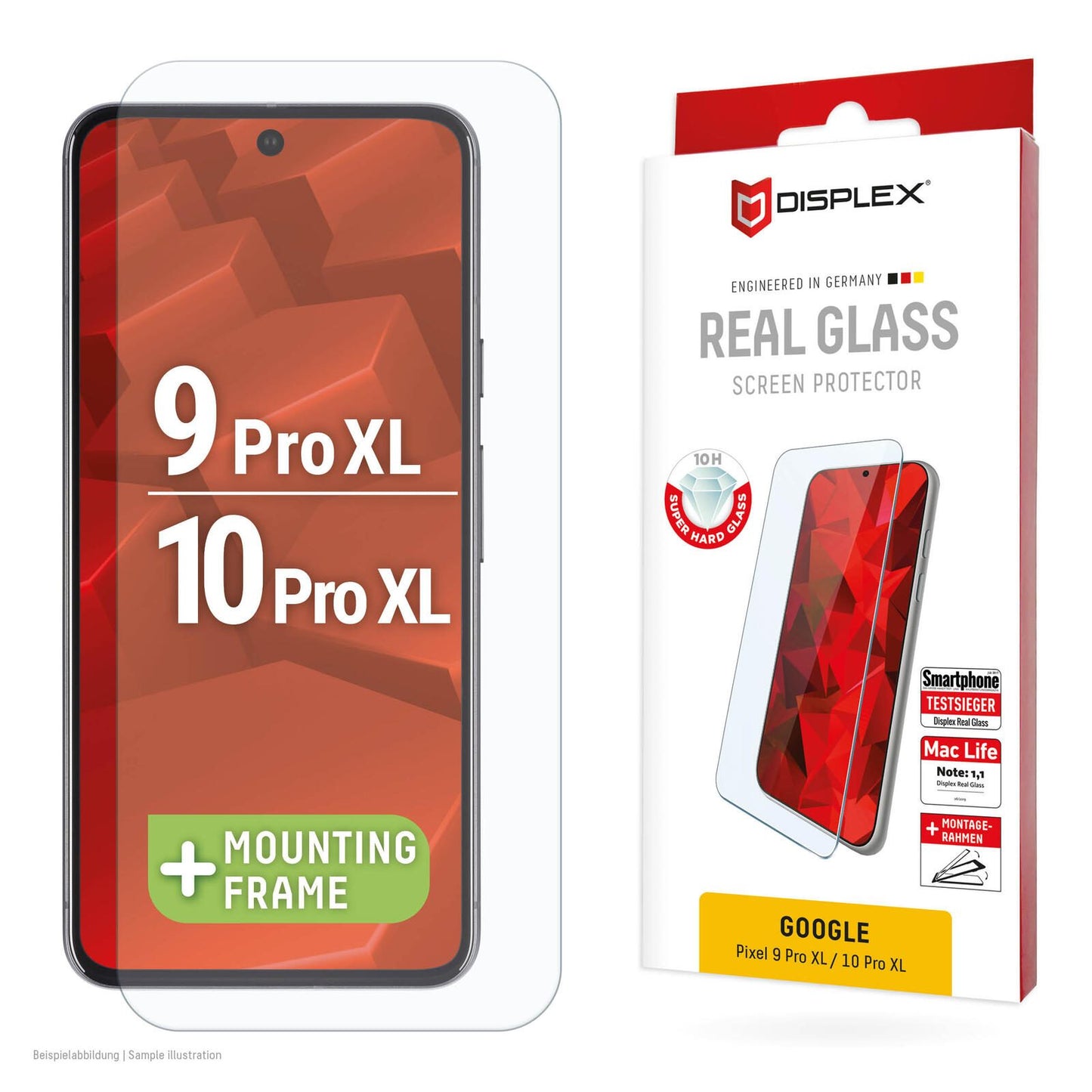 DISPLEX Panzerglas 2D/ Clear (10H) für Google Pixel 9 Pro XL & Pixel 10 Pro XL