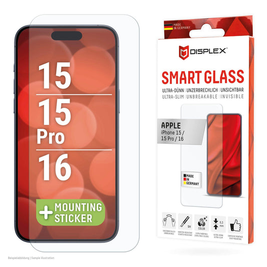 DISPLEX Smart Glass für Apple iPhone 15/15 Pro/16