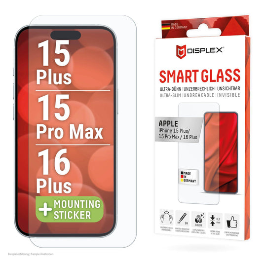 DISPLEX Smart Glass für Apple iPhone 15 Plus/15 Pro Max/16 Plus