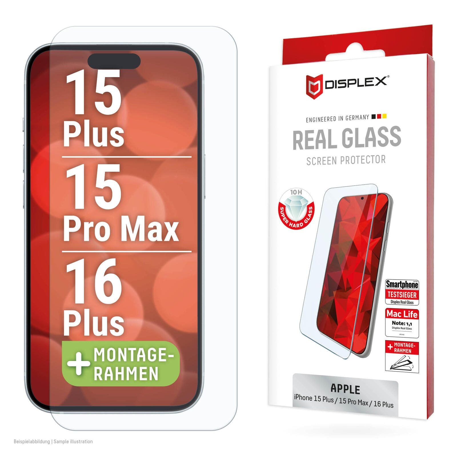 DISPLEX Real Glass iPhone 15 Plus/15 Pro Max/16 Plus