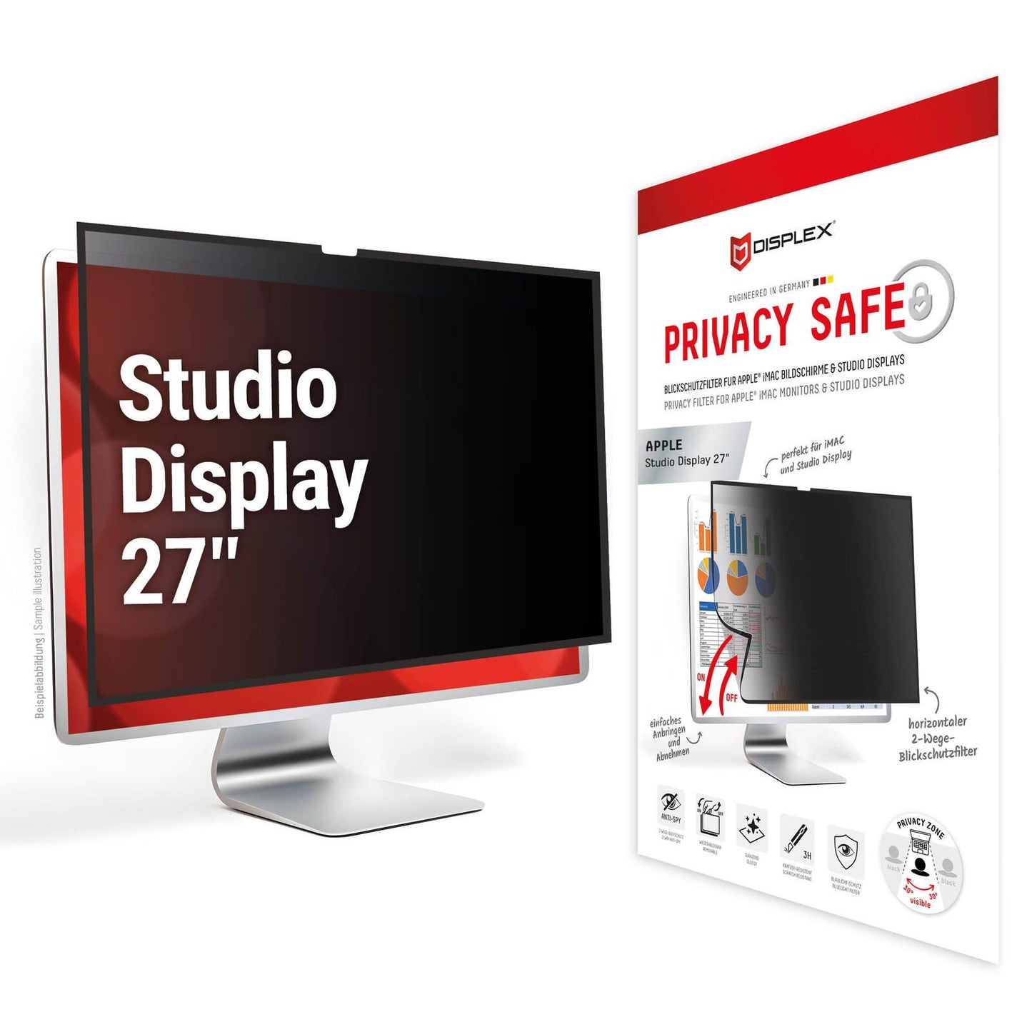 DISPLEX PRIVACY SAFE Blickschutzfilter für Apple Studio Display 27 Zoll