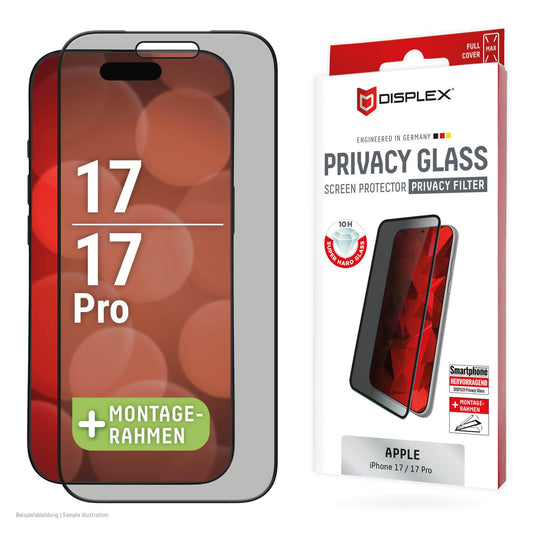 DISPLEX Privacy Panzerglas (10H) für Apple iPhone 17/17 Pro
