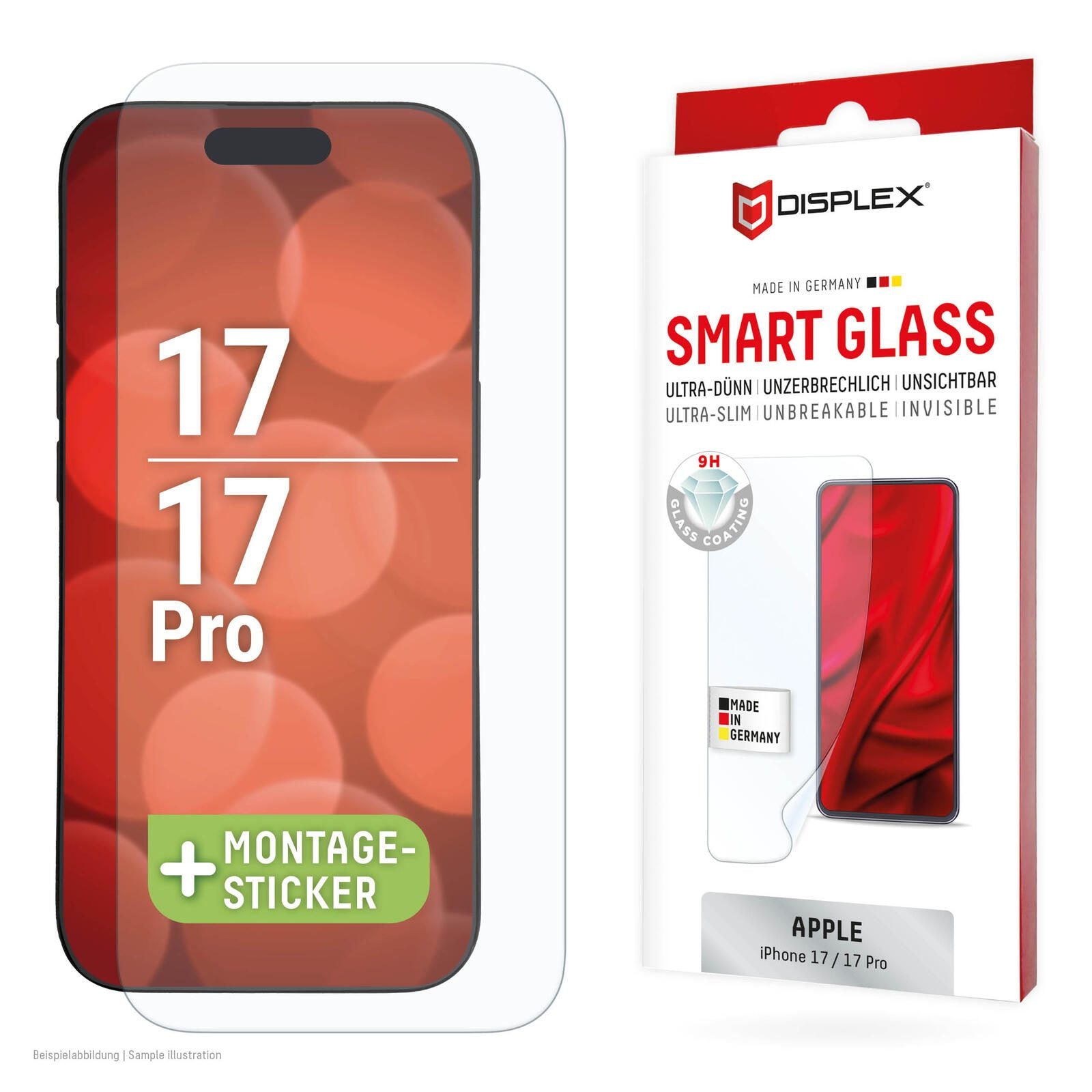 DISPLEX Smart Glass (9H) für Apple iPhone 17/17 Pro