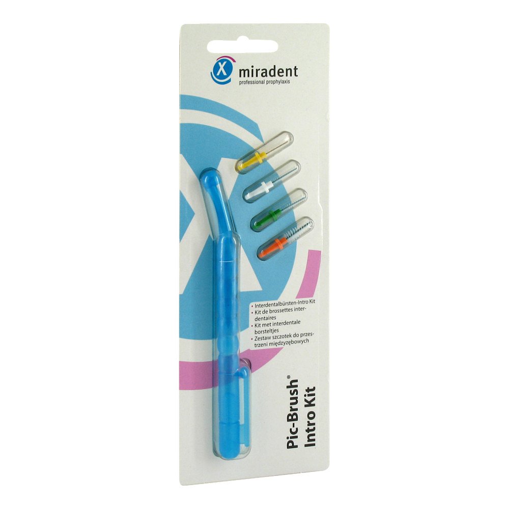 Miradent InterdentalbÃ¼rsten Pic-Brush Intro Kit blau transparent