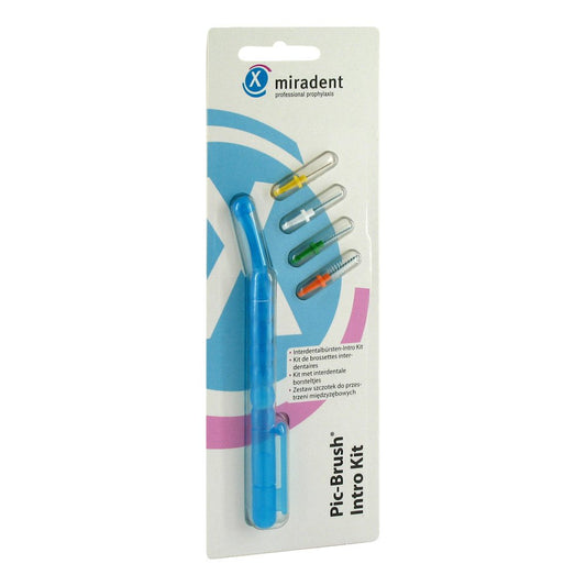 Miradent InterdentalbÃ¼rsten Pic-Brush Intro Kit blau transparent