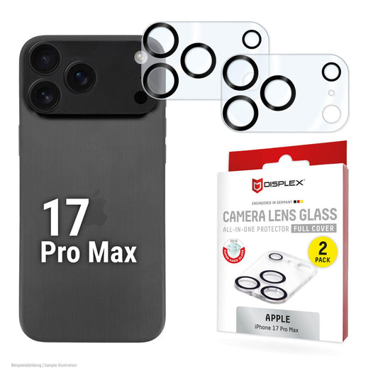 DISPLEX Full Cover Camera Lens Glass, Apple iPhone 17 Pro Max (2 Stück)