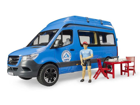 BRUDER MB Sprinter Camper mit Fahrer und Zubehör