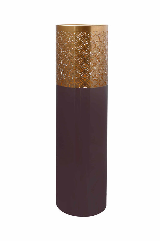 Bodenvase Art Deco 1115 Taupe / Gold