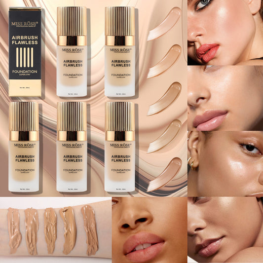 MISS ROSE Matte Concealer Foundation Long Lasting Waterproof And Sweat Proof Natural Moisturizing Foundation Cream