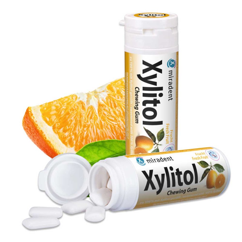 Miradent Zahnpflegekaugummi Xylitol Fresh Fruit