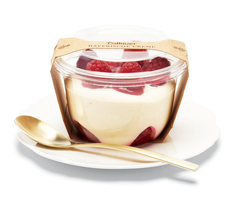 Bayerische Crème mit Himbeermark