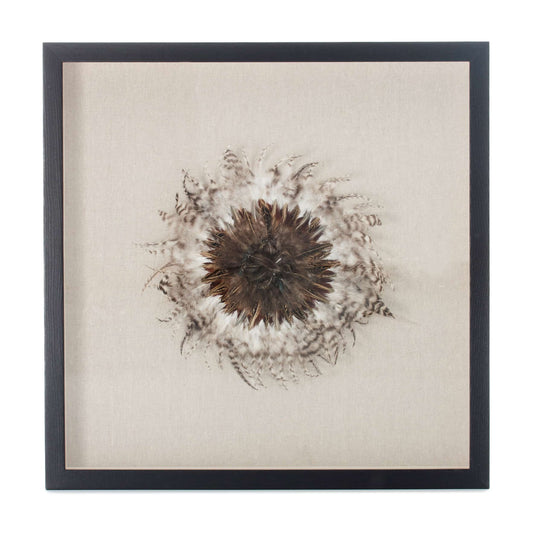 Feder-Wandbild Federschmuck II 60cm x 60cm