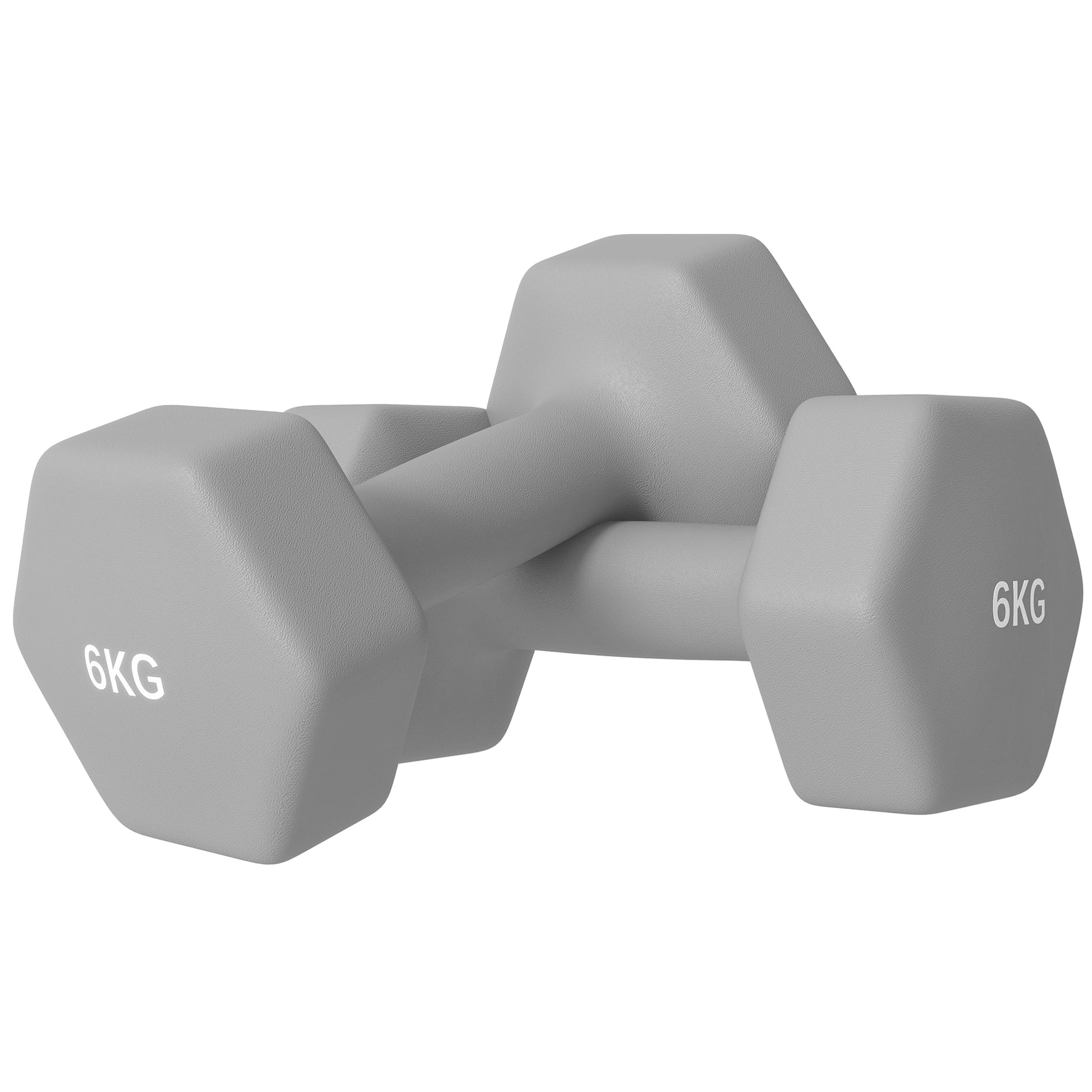 SPORTNOW Hantelset, 2er Set Hanteln mit Gewichten, Kurzhantelset aus Gusseisen, 2 x6 kg Kurzhanteln für Männer und Frauen, Dumbbell Set für Zuhause, Fitnessstudio, Krafttraining   Aosom