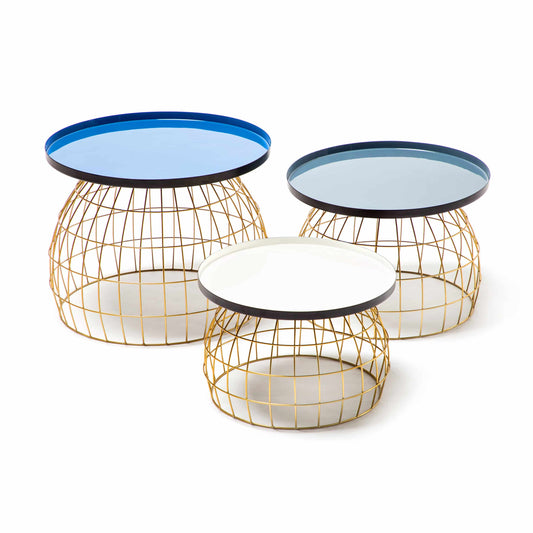 Beistelltisch-Set Laudatio 160 Blau / Grau / Weiß