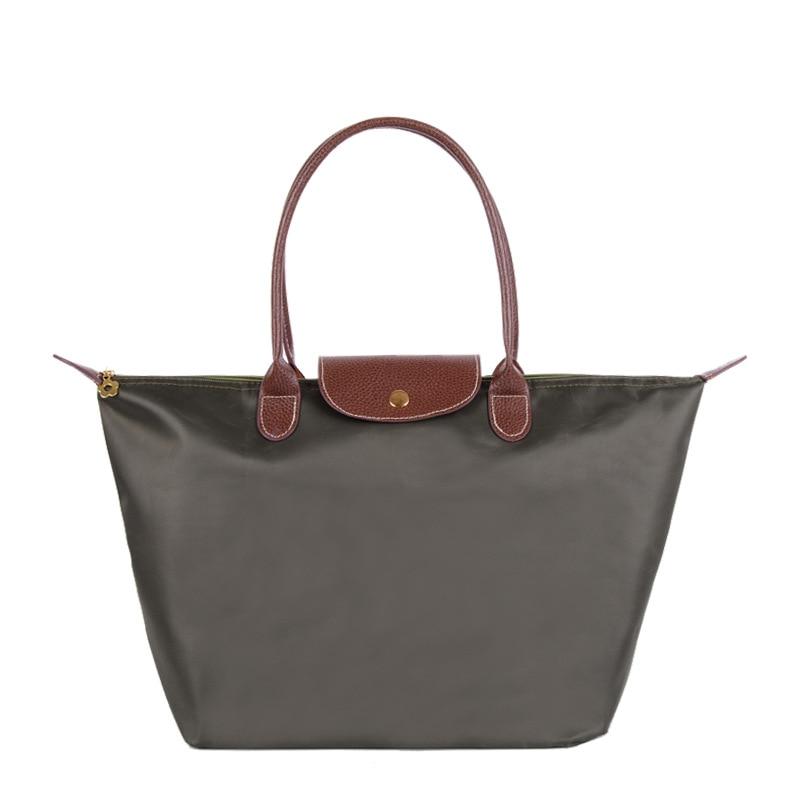 Neue Nylon Strand Tote Tasche Mode Damen Handtasche Tote Oxford Schulter Taschen Weibliche Wasserdichte Knödel Falten Einkaufstasche MIT Middle grau