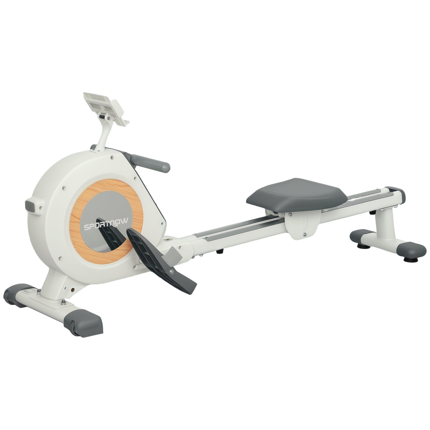 SPORTNOW Rudergerät für Zuhause, Magnetisches Rudergerät mit 16 Widerstandsstufen, LCD-Monitor, Rudermaschine mit Telefon-/IPAD-Halter,  für Cardio-Training, bis 150kg belastbar   Aosom