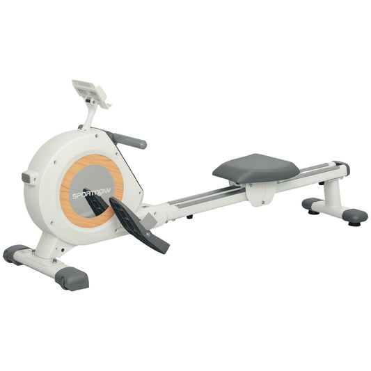SPORTNOW Rudergerät für Zuhause, Magnetisches Rudergerät mit 16 Widerstandsstufen, LCD-Monitor, Rudermaschine mit Telefon-/IPAD-Halter,  für Cardio-Training, bis 150kg belastbar   Aosom
