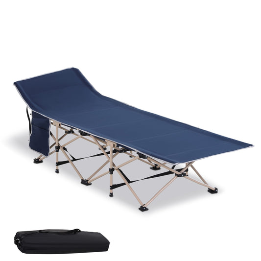 Outsunny Feldbett  Faltbares Campingbett mit Aufbewahrungstasche, Stahl & Oxford, Blau, 190x68x52cm  Aosom