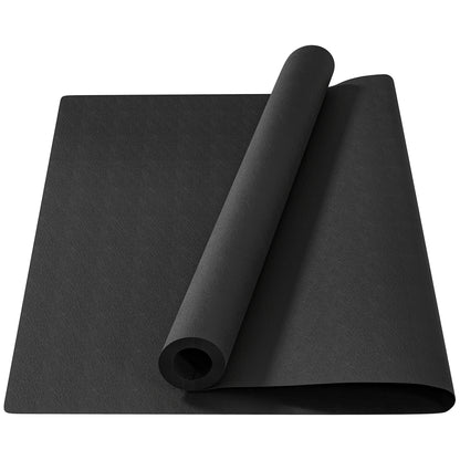 HOMCOM Bodenschutzmatte für Fitnessgeräte rutschfest Fitnessmatte 4 mm Dicke Unterlegmatte Sportmatte Multifunktionsmatte für Yoga Laufband Heimtrainer Yogamatte Bodenmatte 200x100 cm Schwarz   Aosom