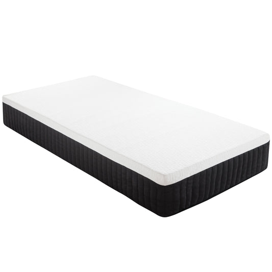 HOMCOM Matratze 90x200 cm 25 cm Höhe ergonomische Taschenfederkernmatratze mit Memory-Schaumstoff 7-Zonen-Unterstützung H3 Härtegrad Oeko-TEX & CertiPUR   Aosom