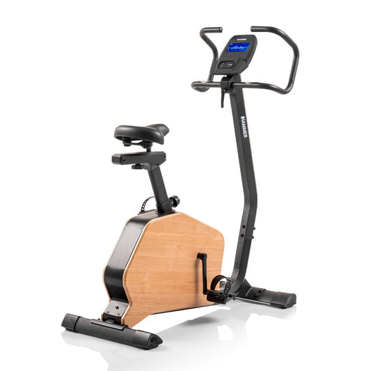 Ergometer CardioPace 5.0 NorsK | Holz-Design | Push & Turn | Zwift/Kinomap, Herzfrequenz, Pulssensoren HAMMER