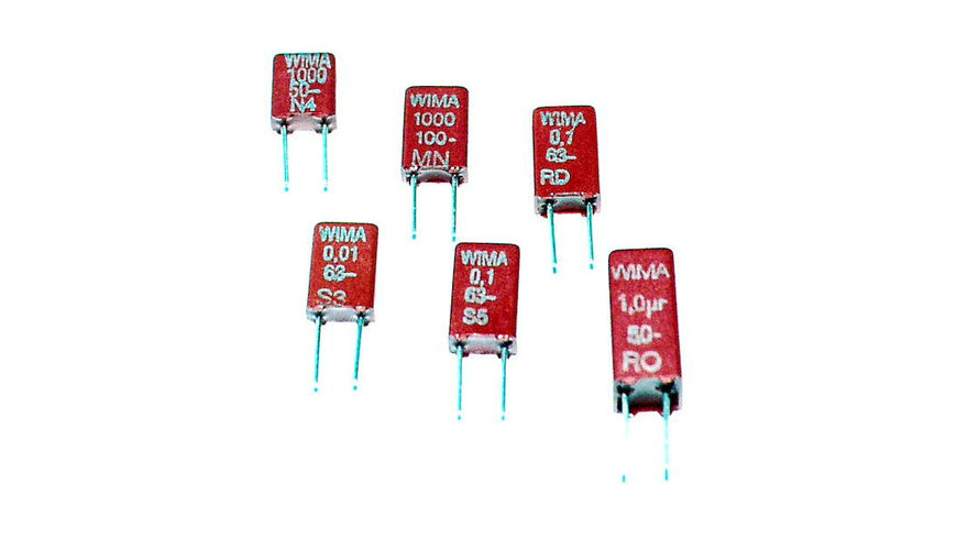 WIMA MKS-Folienkondensator 0,01 μF, 63 V/40 V, RM 2,5 mm, radial