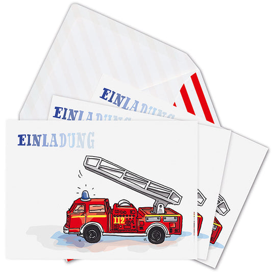 Einladungskarten Set Feuerwehr (Krima & Isa)