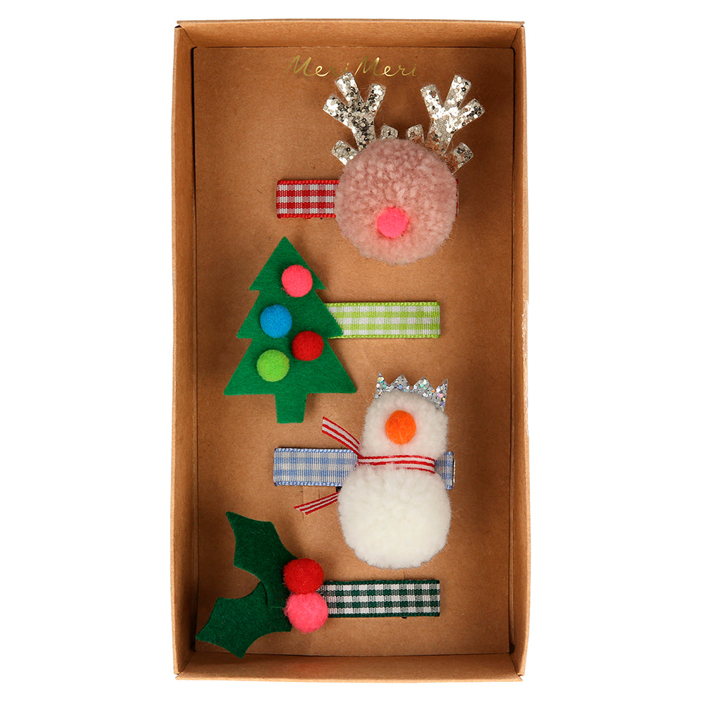 Weihnachts Haarspangen Schneemann und co