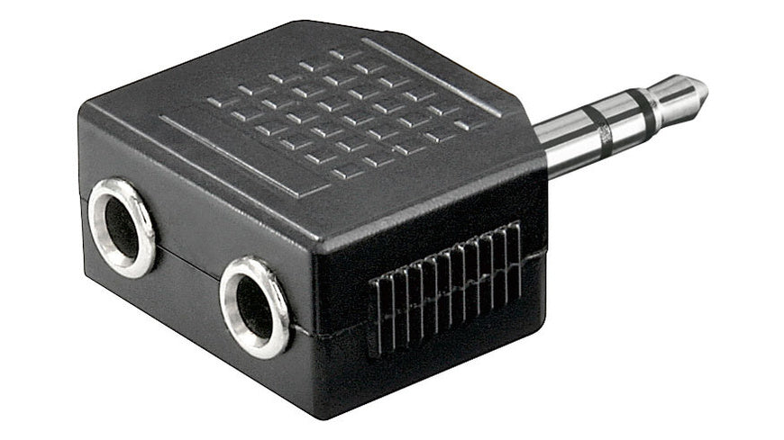 Audio-Adapter 3,5 mm Stereo-Stecker / 2x 3,5 mm Stereo-Kupplung
