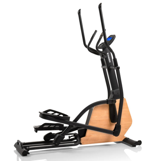 HAMMER Ellipsentrainer CrossPace 5.0 NorsK | Holz-Design | 3 Stufen Steigung | Kinomap/Zwift