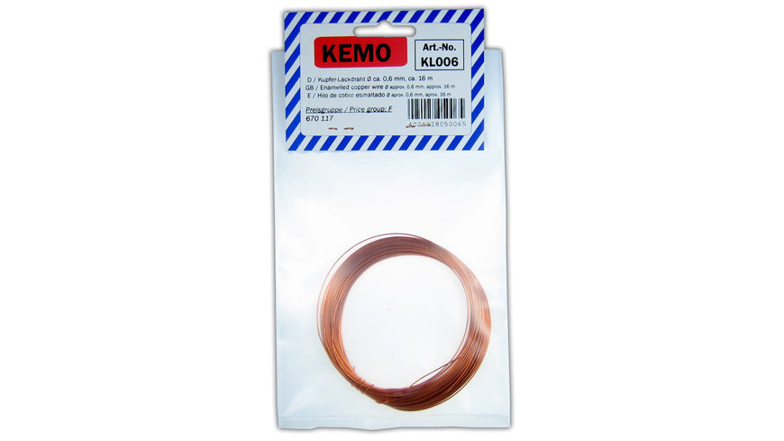 Kemo Kupferlackdraht Ø 0,6 mm, 16 m KL006